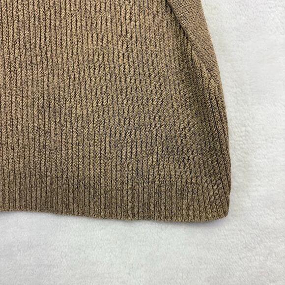 Coldwater Creek Cowl Neck Ribbed Sleeveless Silk Sweater Tunic Camel Size M - Picture 9 of 11